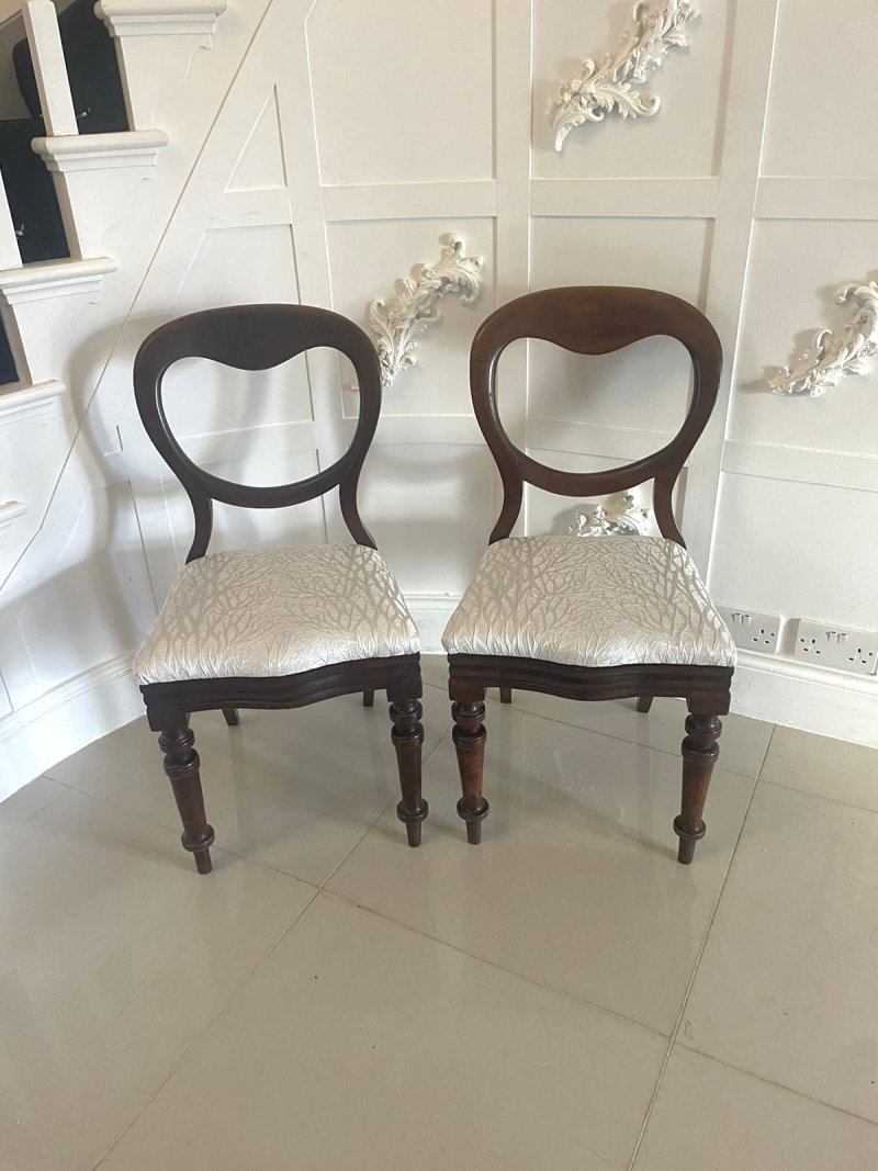 Pair of Antique Victorian Quality Mahogany Side Chairs